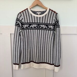 L.L. Bean Signature Polar Bear Sweater Women's SMALL Fair Isle 100% Merino Wool